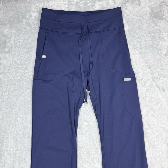 Figs High Waisted Navy Flare Seville Scrublegging Scrub Pant Large 1000042 - Picture 2 of 14